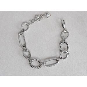 Brighton Pebble Link Bracelet Balinese Inspired Silver Plated 7-8" Retired